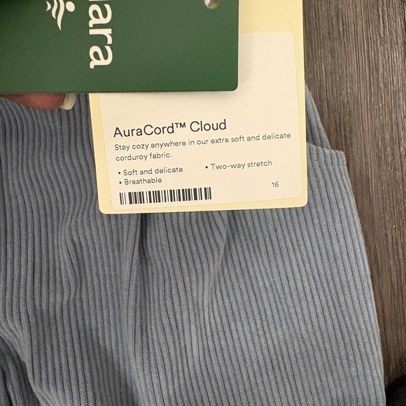 Halara AuraCord Cloud Ribbed Pants Blue Gray Petite S Wide Leg Stretch NWT - Picture 8 of 9